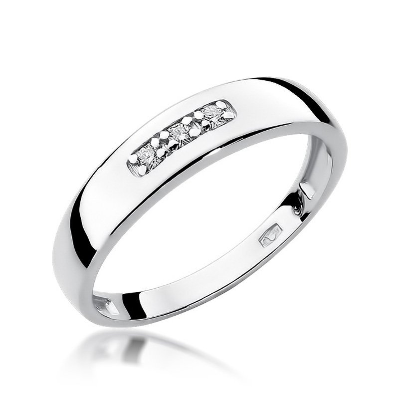 Pierścionek złoty 585 z brylantem 0,05ct zaręczynowy W-235