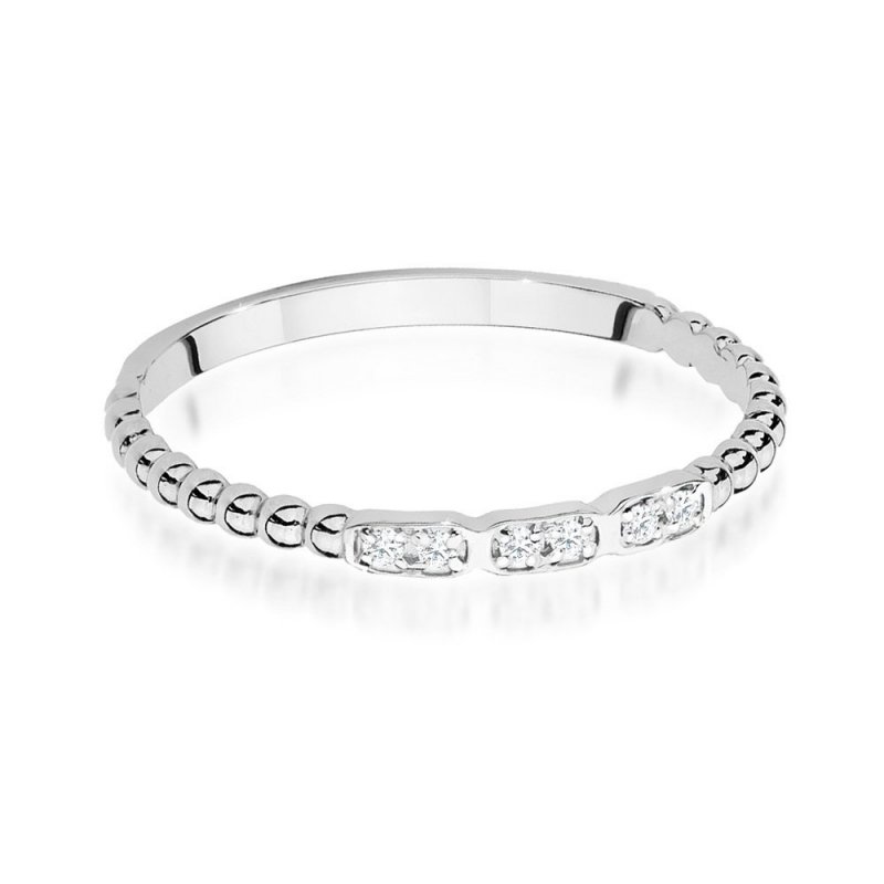 Pierścionek złoty 585 z brylantami 0,03ct obrączka W-479