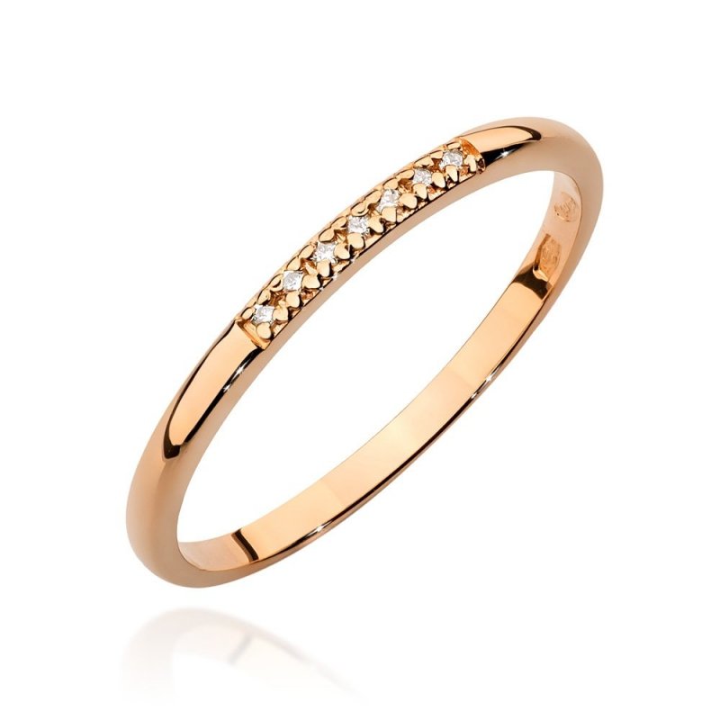 Pierścionek złoty 585 z brylantami 0,04ct obrączka BC-007