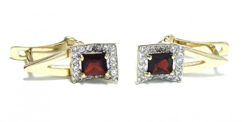 Kolczyki złote 585 na klapkę, zatrzaskowe - ARTES-Kolczyki złote 579 PR. 585