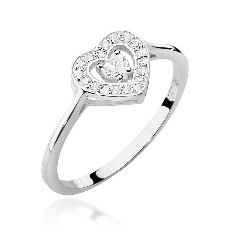 Pierścionek złoty 585 z brylantem 0,19ct zaręczynowy W-442