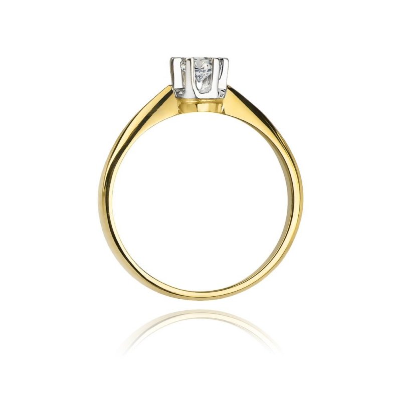 Pierścionek złoty 585 z brylantem 0,23ct zaręczynowy W-36