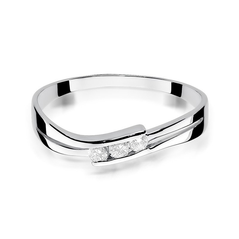 Pierścionek złoty 585 z brylantami 0,12ct zaręczynowy W-159