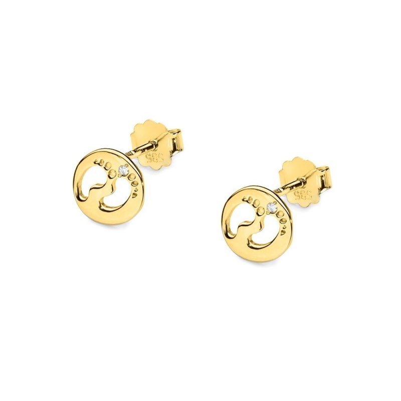 Kolczyki złote 585 z brylantami 0,01ct CK-5