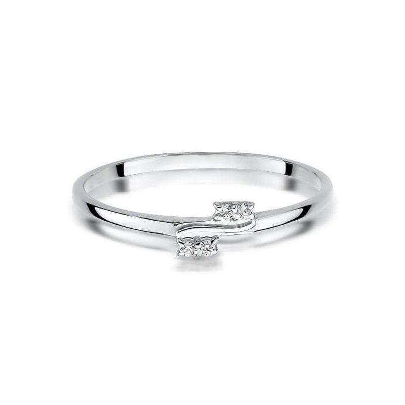 Pierścionek złoty 585 z brylantami 0,03ct obrączka W-505