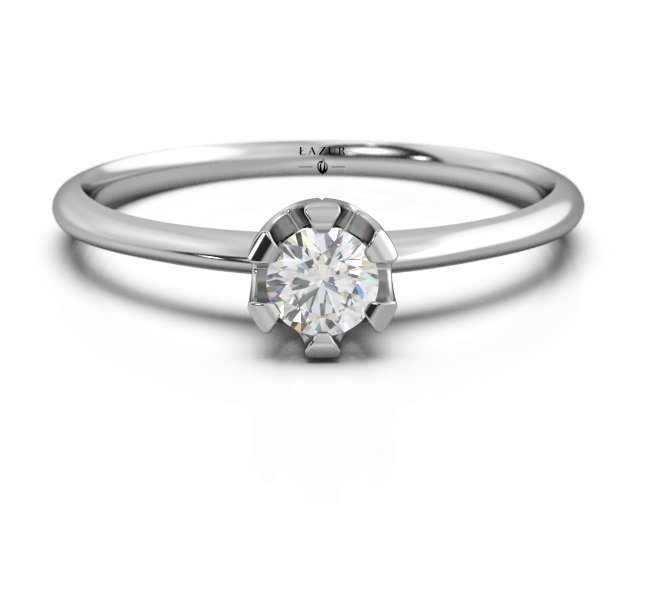Pierścionek złoty 585 brylant 0,15ct zaręczynowy BR-129