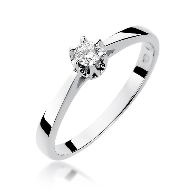 Pierścionek złoty 585 z brylantem 0,12ct zaręczynowy W-295