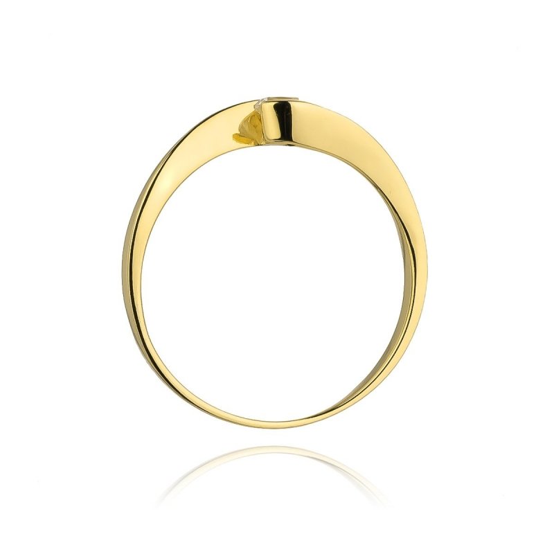 Pierścionek złoty 585 z brylantem 0,13ct zaręczynowy W-160