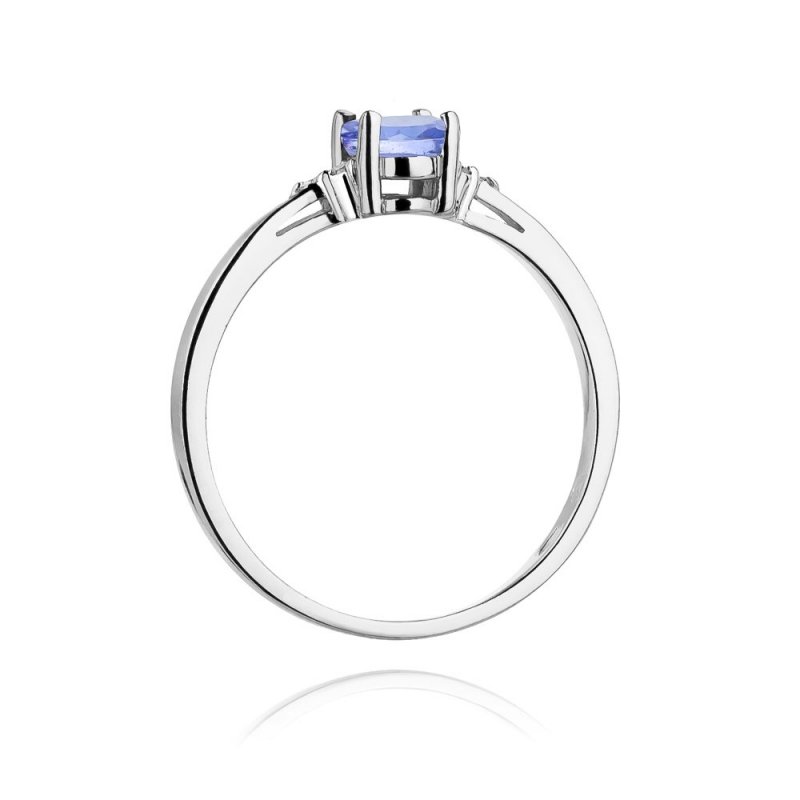 Pierścionek złoty 585 z brylantami 0,05ct tanzanitem 0,40ct W-301