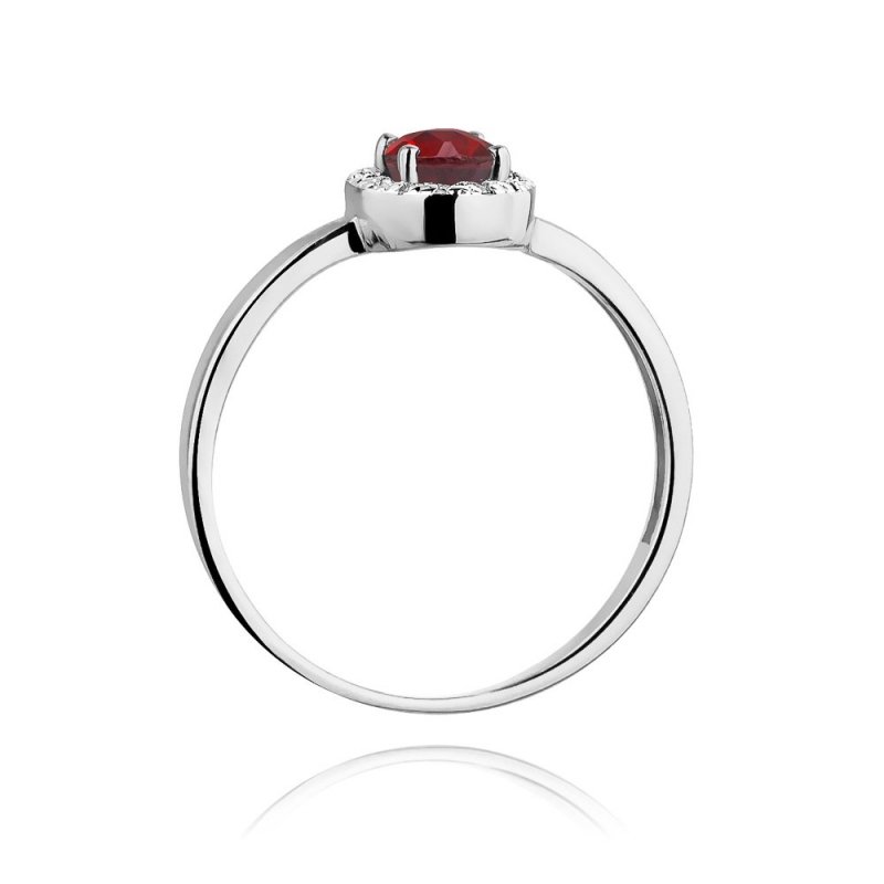 Pierścionek złoty 585 z brylantami 0,08ct rubinem 0,60ct W-330