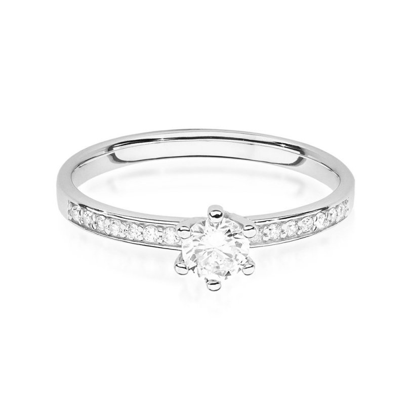 Pierścionek złoty 585 z brylantami 0,37ct W-459b zaręczynowy