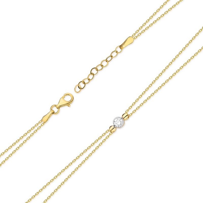 Bransoletka złota 585 z brylantami 0,10ct B-004