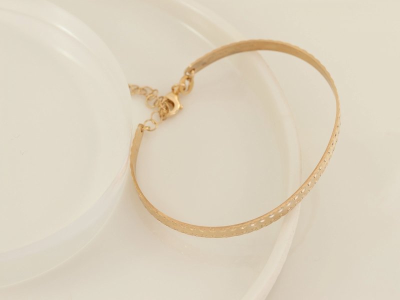 Bransoletka srebrna 925 pozłacana sztywna śliczna