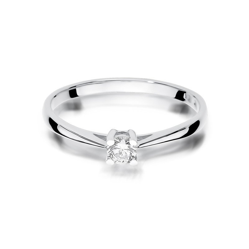 Pierścionek złoty 585 z brylantem 0,15ct zaręczynowy W-367