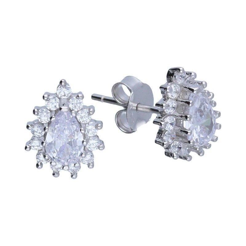 KOLCZYKI SREBRNE 925 Z CYRKONIAMI ELEGANCKIE MARKIZY