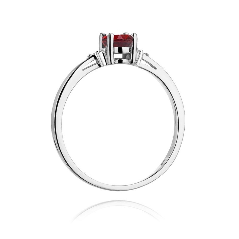 Pierścionek złoty 585 z brylantami 0,05ct rubinem 0,60ct W-301