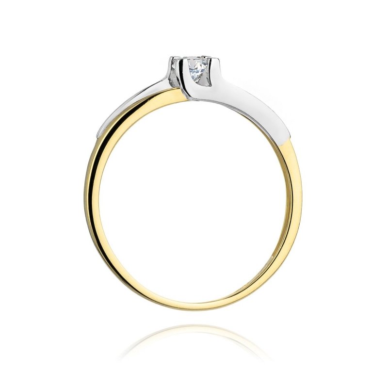 Pierścionek złoty 585 z brylantem 0,12ct zaręczynowy W-246