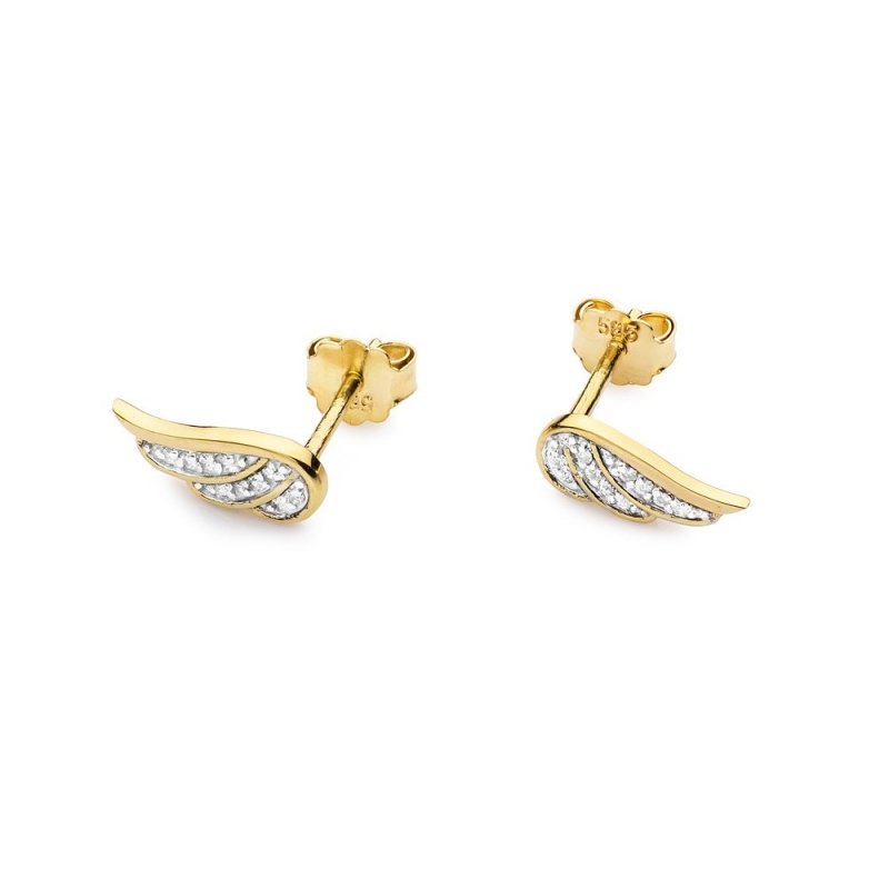 Kolczyki złote 585 z brylantami 0,10ct CK-02