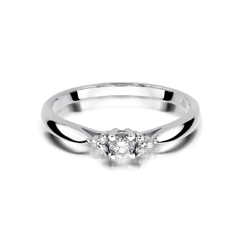 Pierścionek złoty 585 z brylantami 0,13ct zaręczynowy W-428