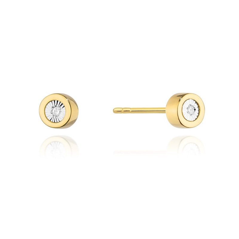Kolczyki złote 585 z brylantami 0,03ct CK-17