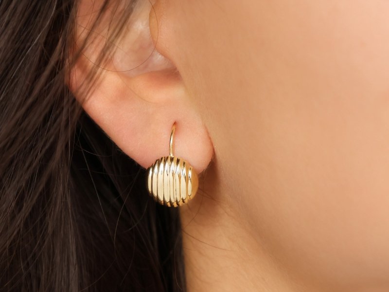 Kolczyki złote 585 eleganckie klasyczne bez cyrkonii