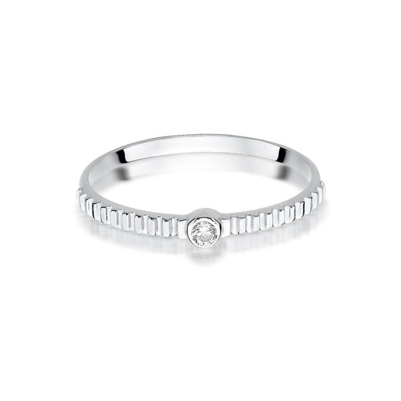 Pierścionek złoty 585 z brylantem 0,04ct zaręczynowy W-512