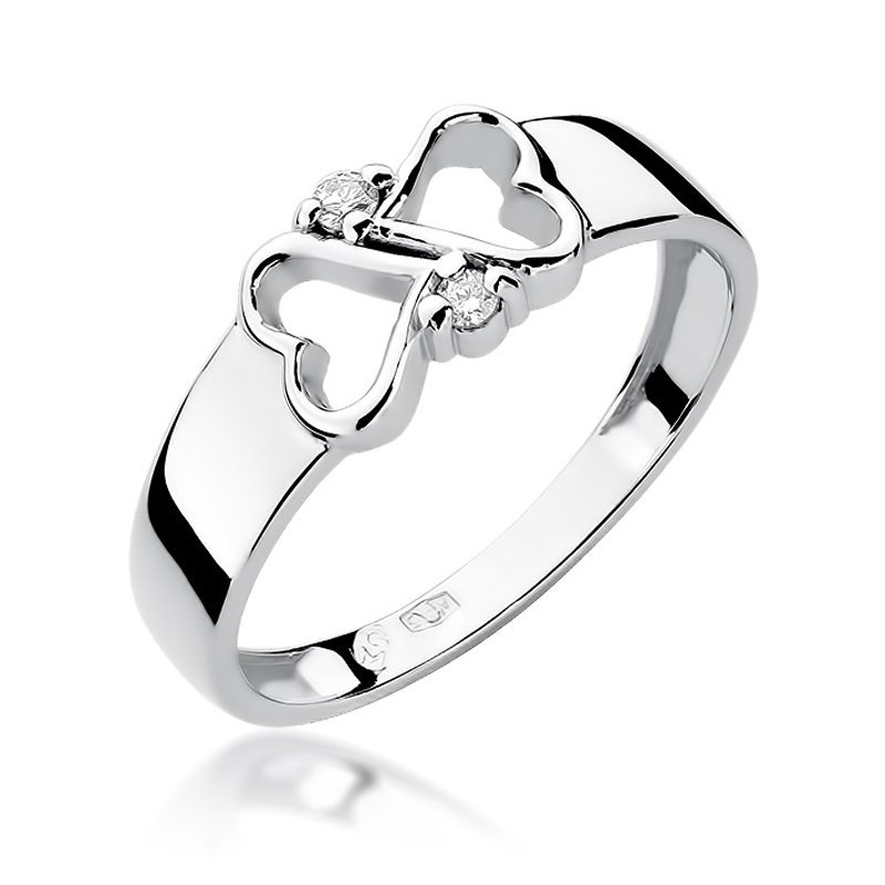 Pierścionek złoty 585 z brylantami 0,04ct zaręczynowy W-286