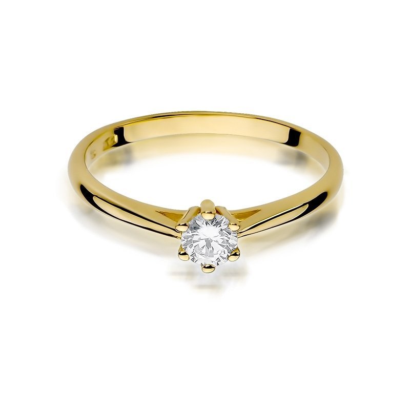 Pierścionek złoty 585 z brylantem 0,15ct zaręczynowy W-365