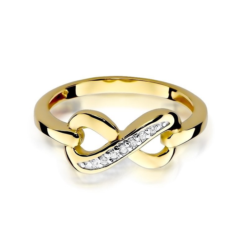 Pierścionek złoty 585 z brylantami 0,04ct zaręczynowy W-285