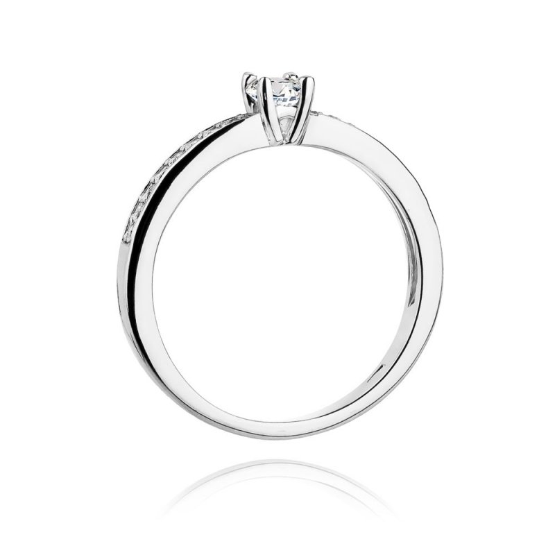 Pierścionek złoty 585 z brylantami 0,28ct W-288 zaręczynowy