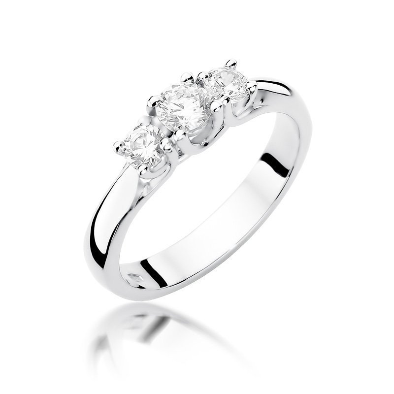 Pierścionek złoty 585 z brylantami 0,49ct W-344 zaręczynowy