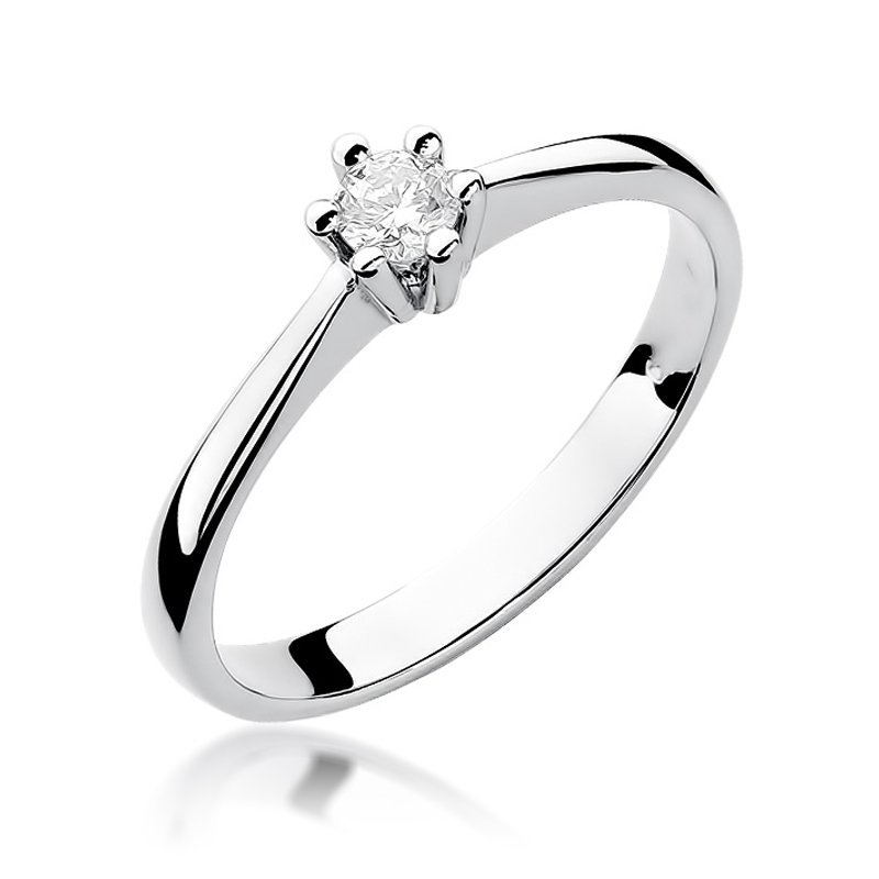 Pierścionek złoty 585 z brylantem 0,15ct zaręczynowy W-256