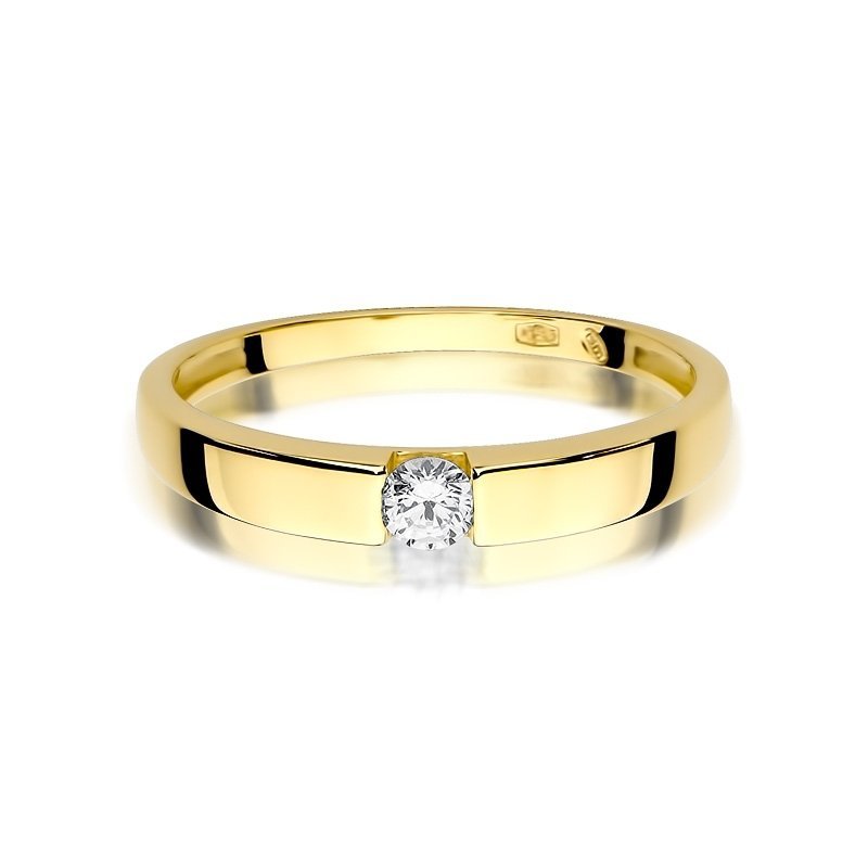 Pierścionek złoty 585 z brylantem 0,12ct zaręczynowy W-432