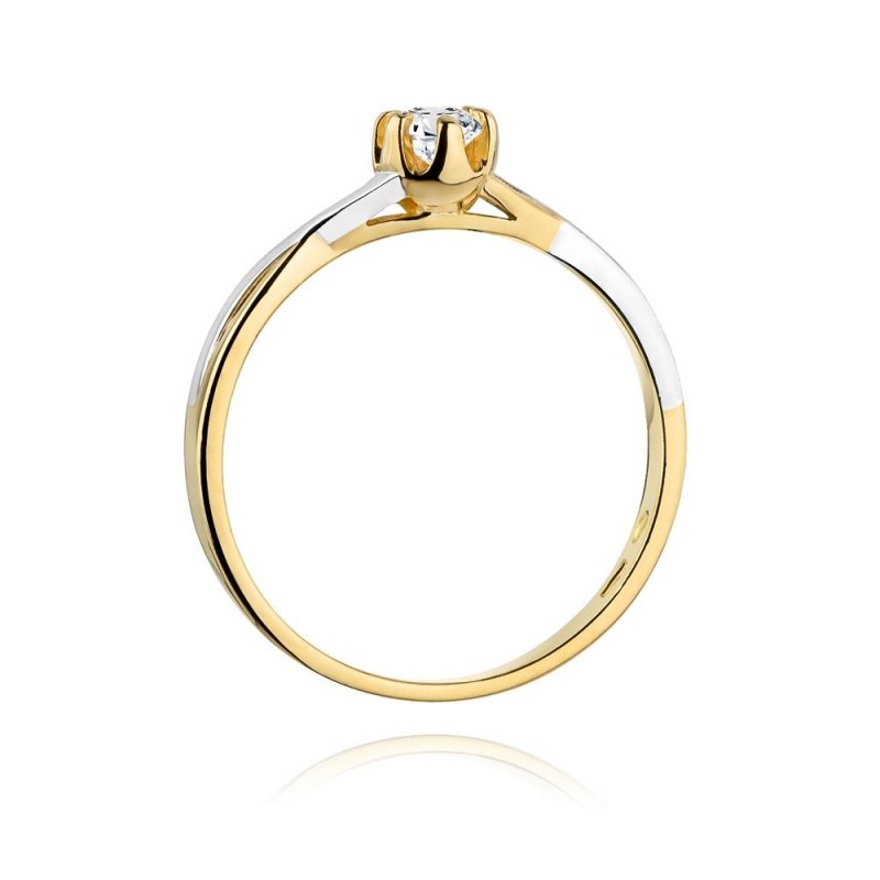 Pierścionek złoty 585 z brylantem 0,23ct W-340b zaręczynowy