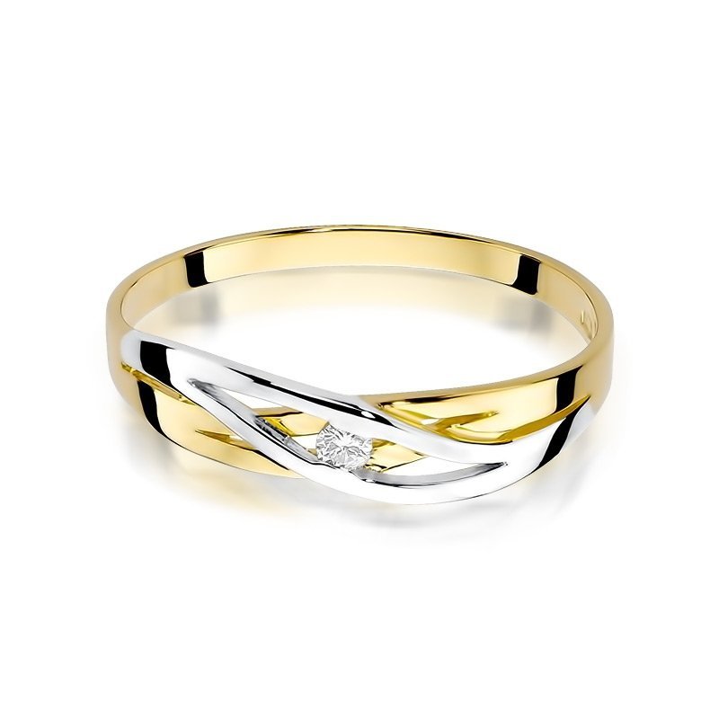 Pierścionek złoty 585 z brylantem 0,05ct zaręczynowy W-156