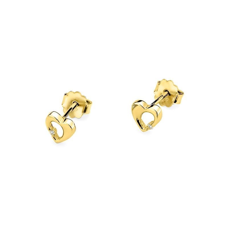 Kolczyki złote 585 z brylantami 0,02ct KO-20