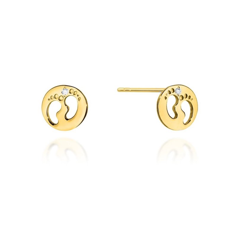 Kolczyki złote 585 z brylantami 0,01ct CK-5