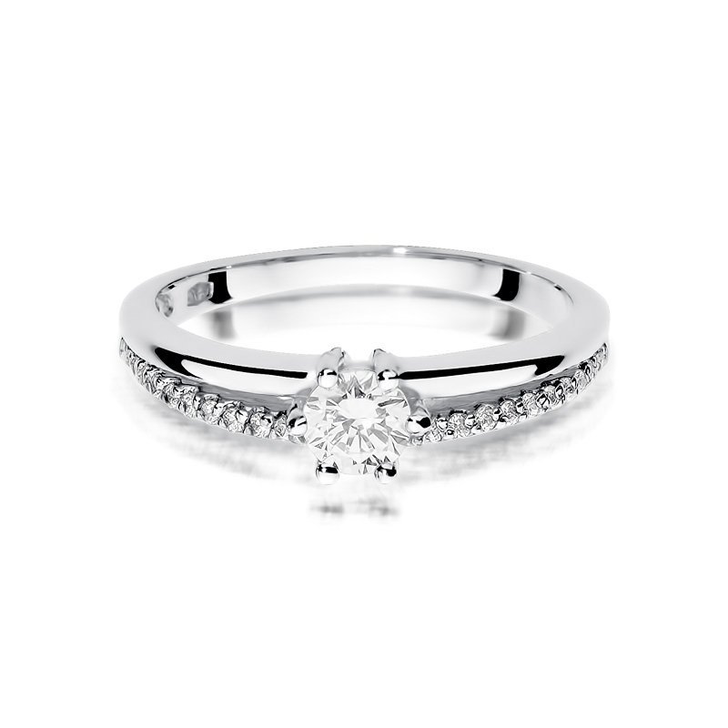 Pierścionek złoty 585 z brylantami 0,40ct W-355 zaręczynowy