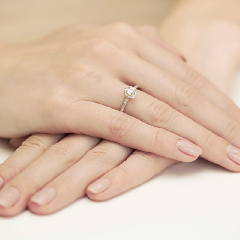 Pierścionek złoty 585 z brylantami 0,28ct W-406 zaręczynowy