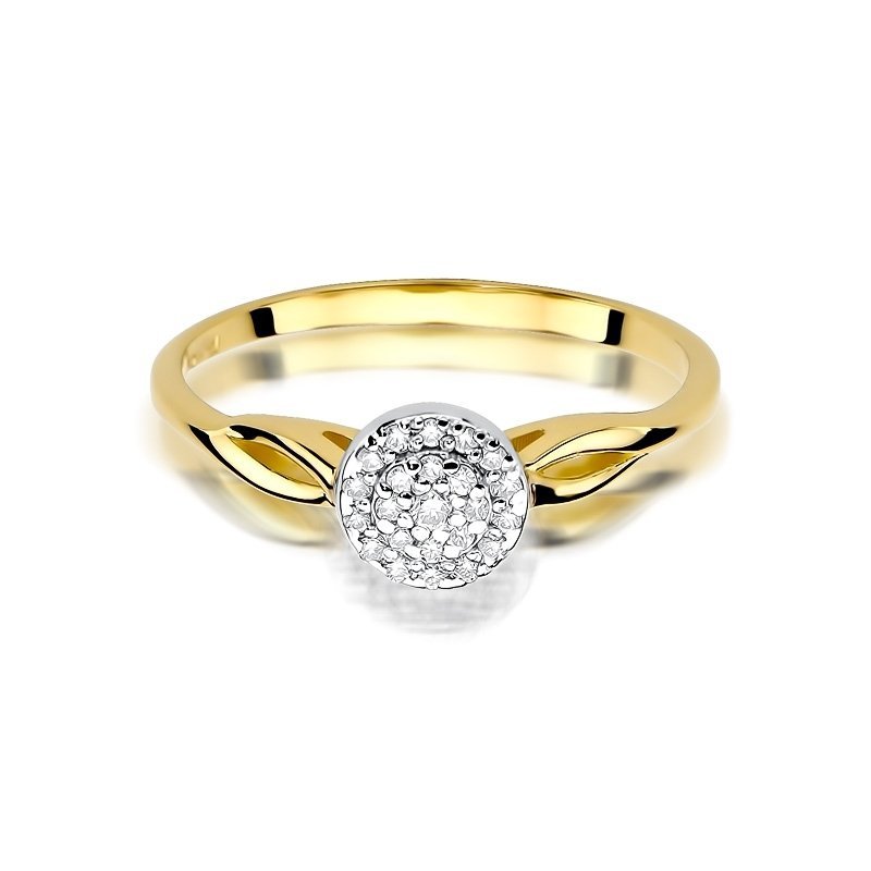Pierścionek złoty 585 z brylantami 0,12ct zaręczynowy W-421