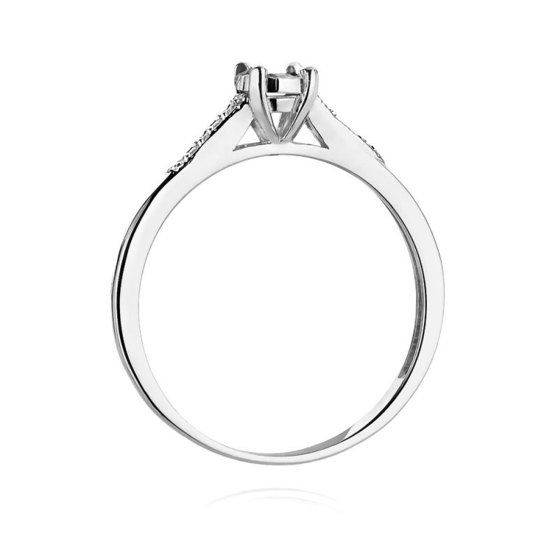 Pierścionek złoty 585 z brylantami 0,11ct zaręczynowy W-466
