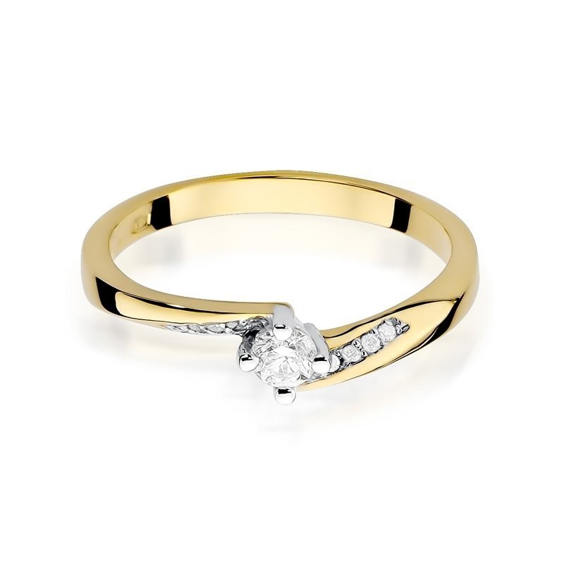 Pierścionek złoty 585 z brylantami 0,19ct zaręczynowy W-262