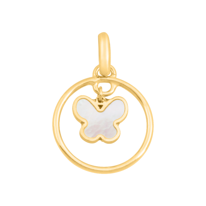 Zawieszka złota 585 motyl motylek masa perłowa