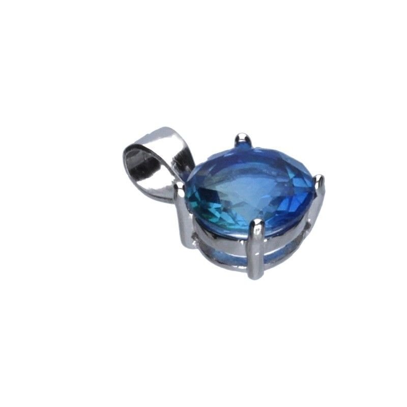 ZAWIESZKA WISIOREK SREBRNY 925 TURMALIN NIEBIESKI 8MM