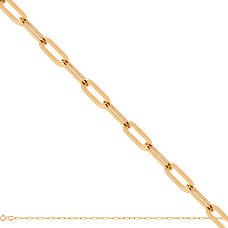 Łańcuszek złoty 585 ankier wydłużony pełny 45cm 1,66g