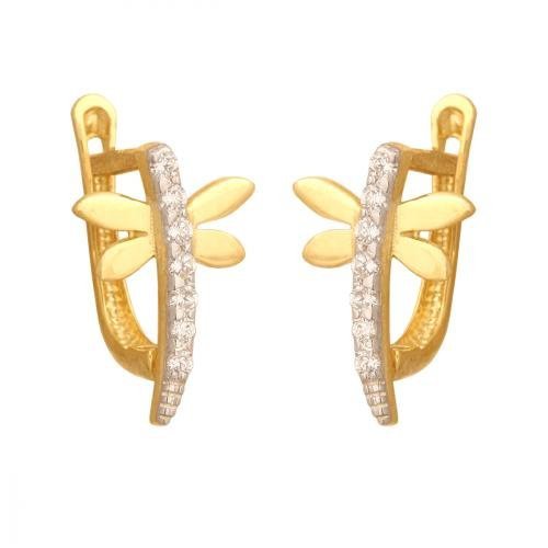 Kolczyki złote 585 na klapkę, zatrzaskowe - 31715