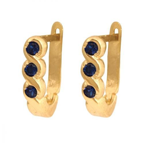 Kolczyki złote 585 na klapkę, zatrzaskowe - Kv077sz