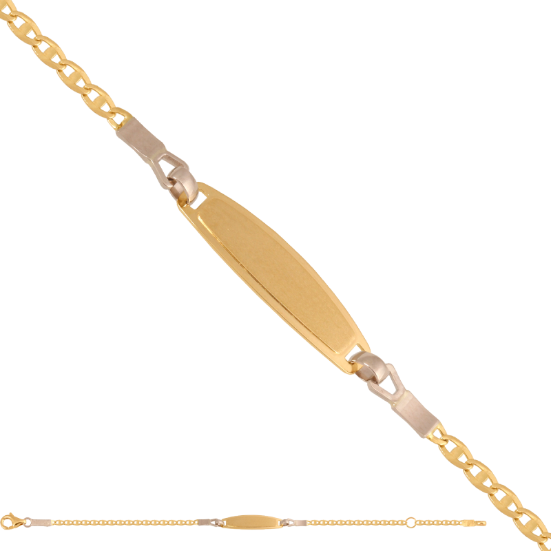 Bransoletka złota 585 blaszka pod grawer dla dziecka 12,5-14cm