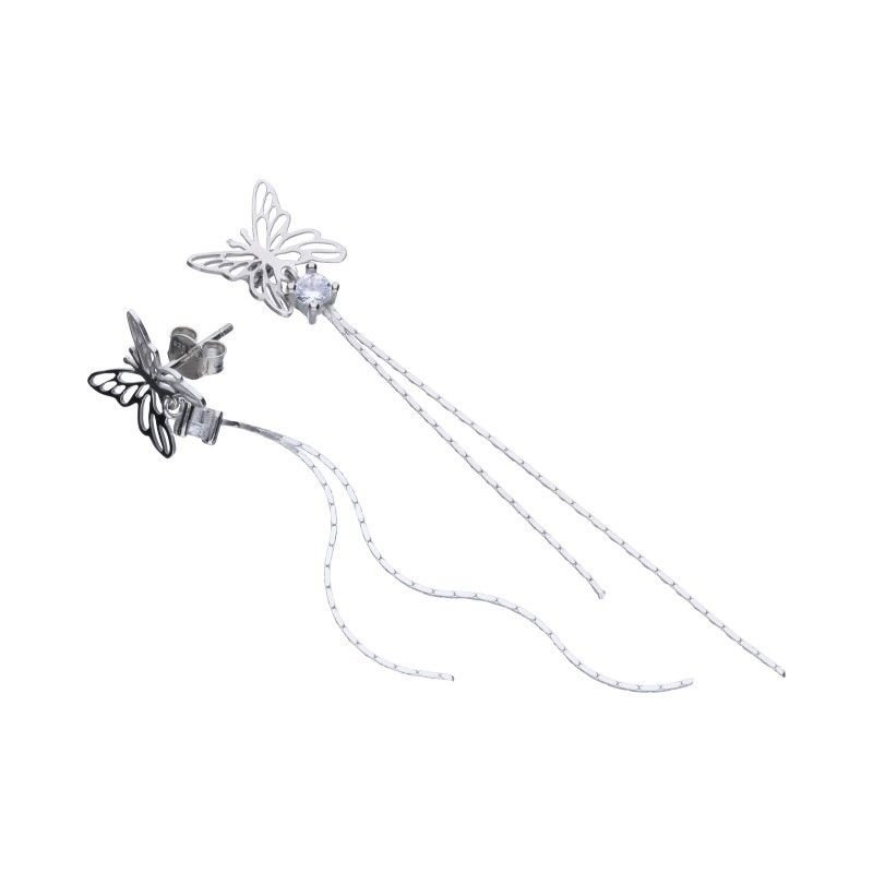 KOLCZYKI SREBRNE 925 motylek motyl wiszące