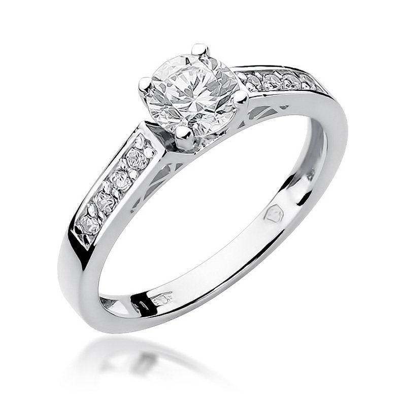 Pierścionek złoty 585 z brylantami 0,42ct W-198 zaręczynowy